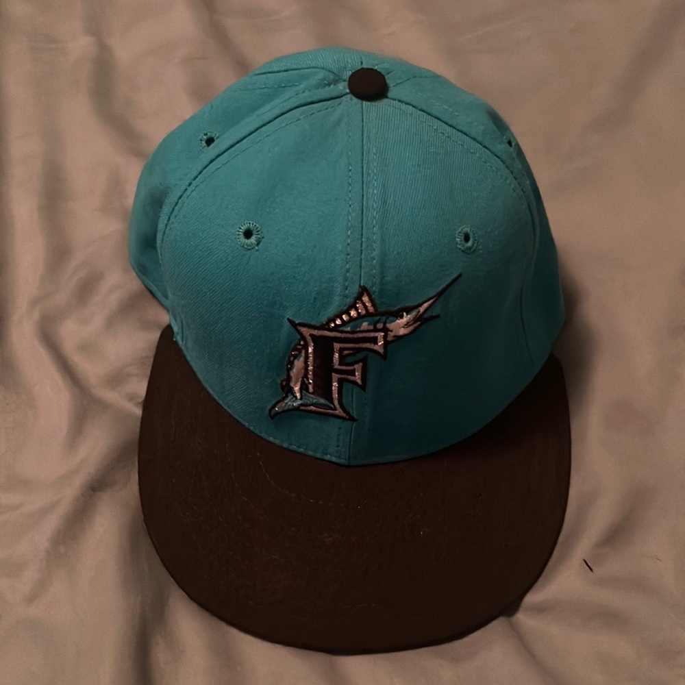 Vintage Florida Marlins 90s New Era MLB Pro Model Fitted Hat 7 1/8 USA Made Wool